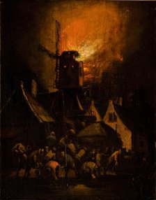 Windmill Fire, between 1654-1664. Creator: Egbert van der Poel.