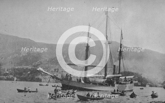 'The Fram Leaving Bergen', 1893, (1897). Artist: Unknown.