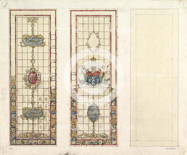 Design of Marine Motifs for Stained Glass, 19th century. Creator: John Gregory Crace.