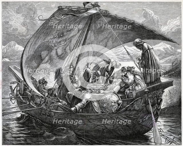 The death of King Arthur, (19th century). Artist: Unknown