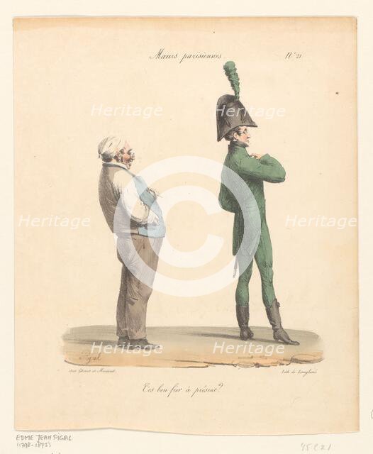 Parisian customs: 'Are you pleased with yourself?', 1825. Creator: Edme Jean Pigal.