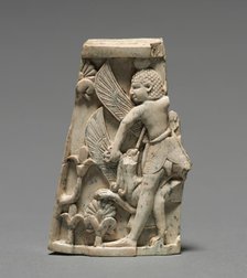 Decorative Plaque: Man; and Griffin in Combat, 900-800 BC. Creator: Unknown.