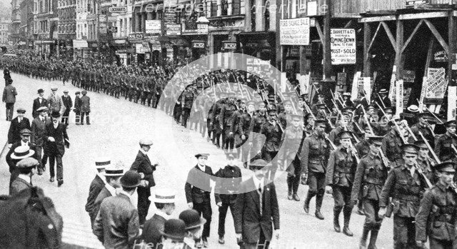 The Citizen Army of Territorials, Strand, London, First World War, 1914. Artist: Unknown