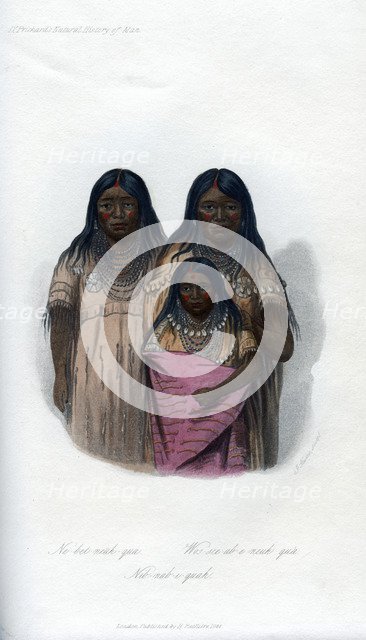 Native American women and child, 1848. Artist: Harris