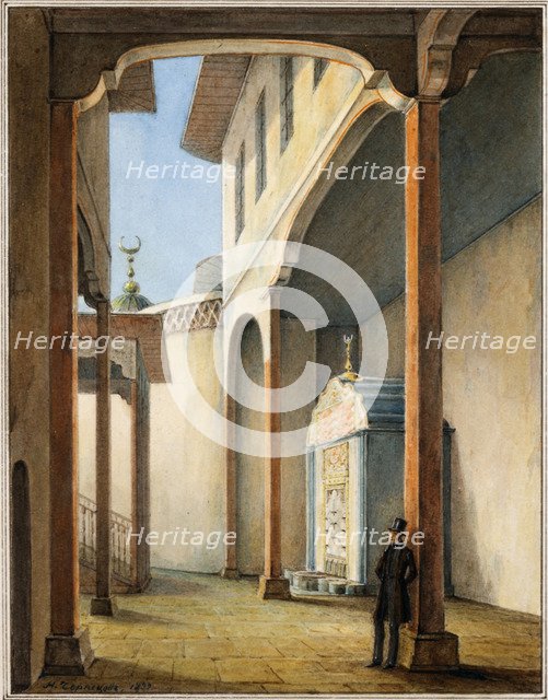 Pushkin in the Bakhchisaray Khan's Palace, 1837. Artist: Chernetsov, Nikanor Grigoryevich (1805-1879)