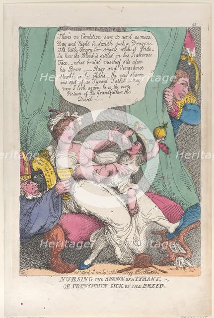 Nursing the Spawn of a Tyrant, April 14, 1811., April 14, 1811. Creator: Thomas Rowlandson.