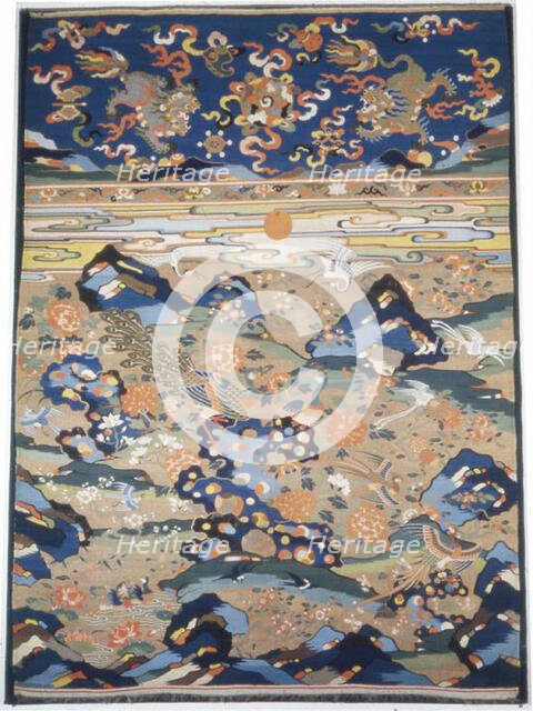 Panel (Furnishing Fabric), China, Late-Ming dynasty (1368-1644)/Qing dynasty (1644-1911)... Creator: Unknown.