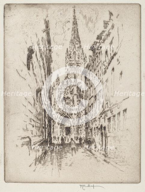 San Maclou, Rouen, 1907. Creator: Joseph Pennell.