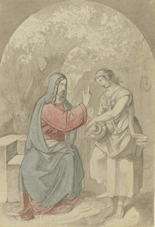 Christ and the Samaritan woman at the well. Creator: Ferdinand Fellner.