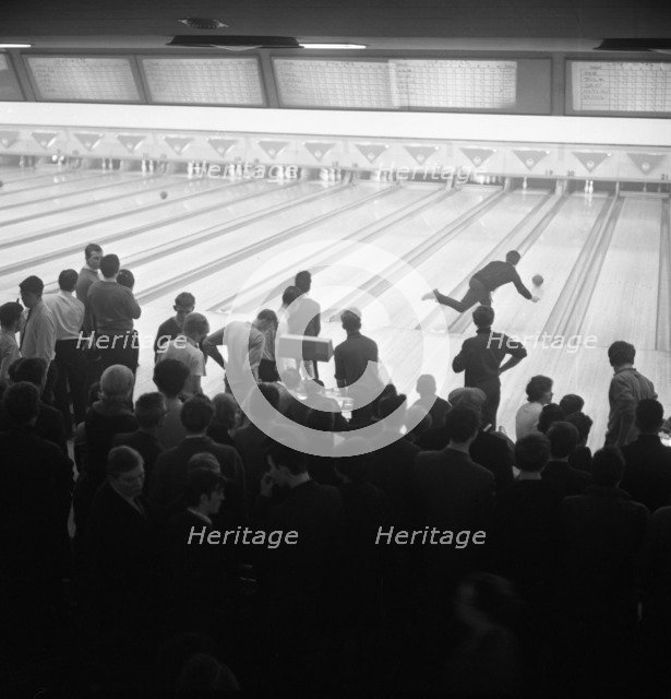 Steelworks social evening at a bowling alley, Sheffield, South Yorkshire, 1964. Artist: Michael Walters