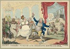 Merry making on the regents birth day, 1812, 1812. Artist: Cruikshank, George (1792-1878)