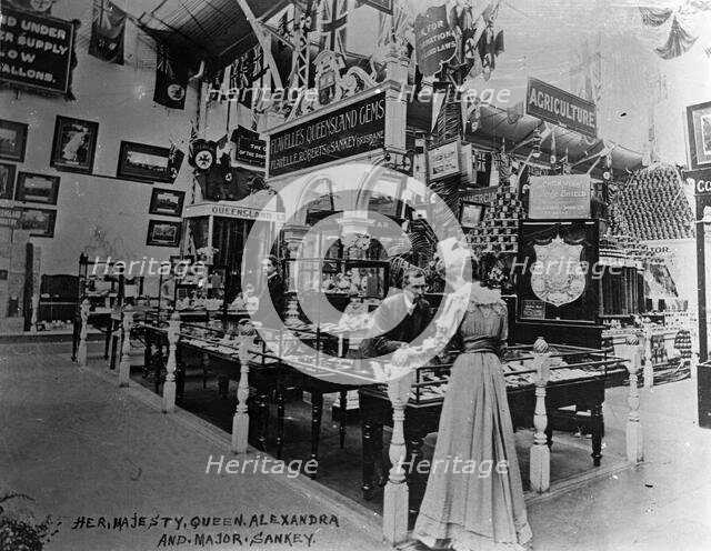 Queen Alexandra and Major Sankey at Franco-British Exhibition, London, 1908. Creator: Unknown.