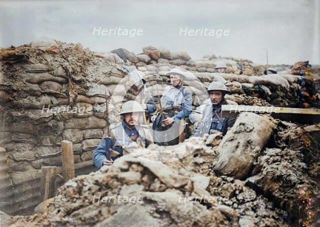 France - in a front line trench, 1917. Creator: Bain News Service.