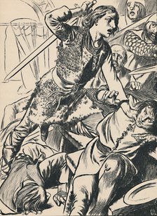 'Hereward and His Men Attack the Normans', c1907. Artist: Unknown.