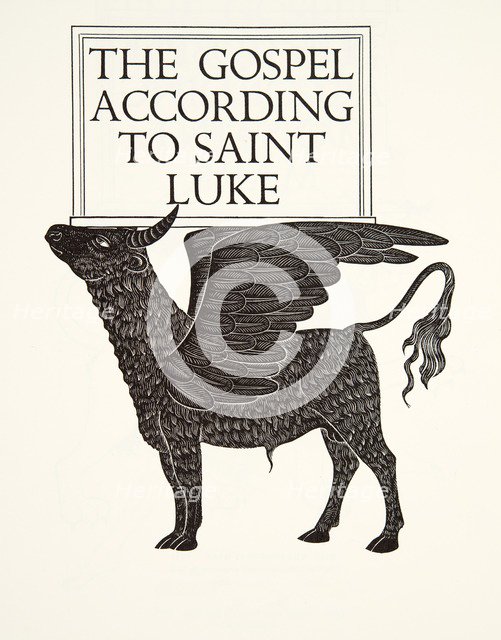 The Black Calf of St. Luke (wood engraving).