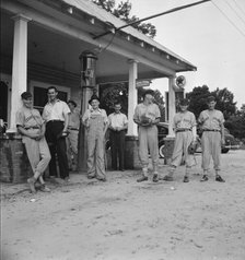 Rural filling stations become community centers, near Chapel Hill, North Carolina, 1939. Creator: Dorothea Lange.