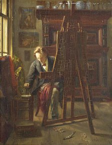 The Artist George Jan Hendrik Poggenbeek in His Studio, 1872. Creator: Theo Hanrath.