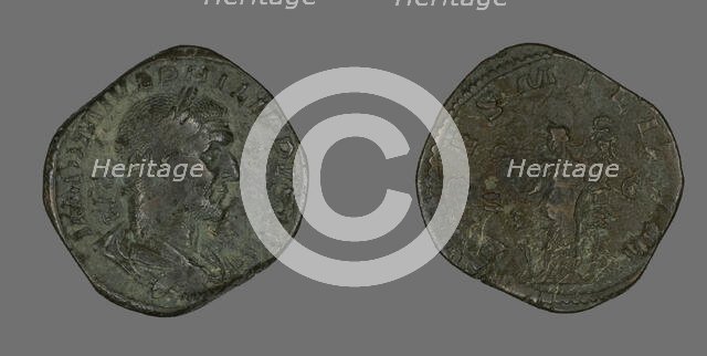 Sestertius (Coin) Portraying Philip the Arab, 244-249. Creator: Unknown.