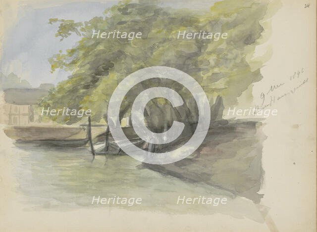 Trees on a waterfront, 1896. Creator: Christiaan Huidekoper.