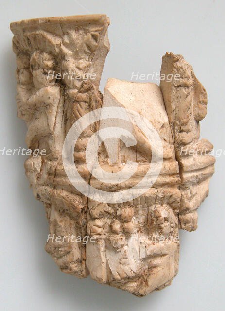 Ivory Fragment with Figures, Coptic, 4th-7th century. Creator: Unknown.