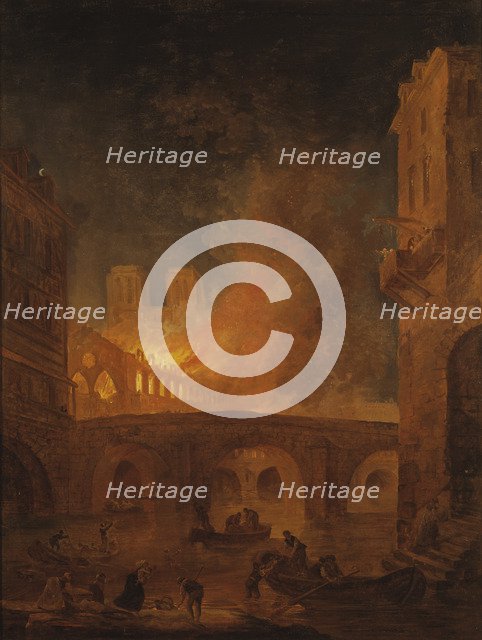 The Fire of Hôtel-Dieu in Paris, 1772.