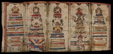 Tibetan paper charm consisting of five figures. Creator: Unknown.