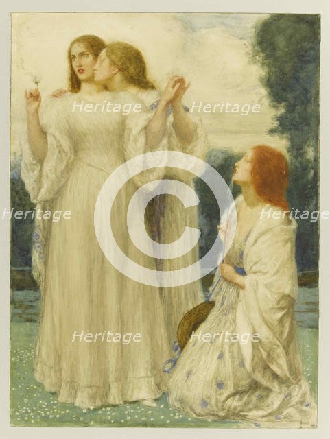 L'oracle: trois jeunes femmes dans un parc, 1897. Creator: Bell, Robert Anning (1863-1933).