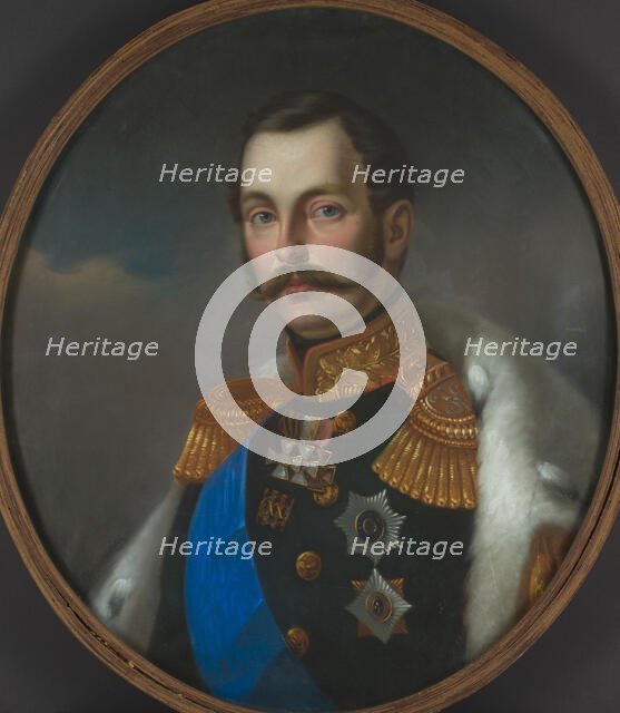 Portrait of Emperor Alexander II (1818-1881), 1856. Creator: Maleszewski, Tytus (1827-1898).
