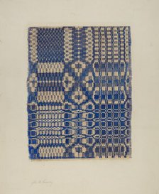 Woven Coverlet, c. 1940. Creator: John Gasaway.