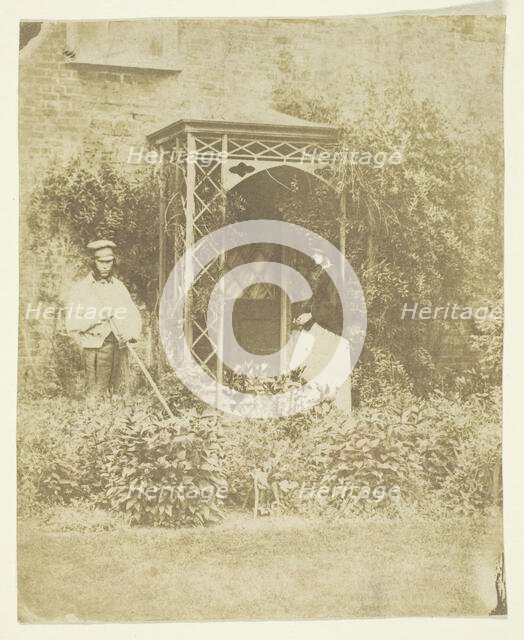 Mrs. Craik in Outdoor Garden, 1848/60. Creators: Unknown, Benjamin Mulock.