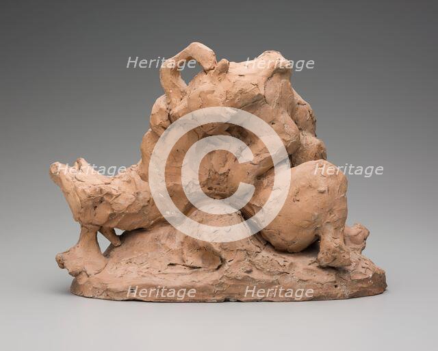 Bear Overpowering a Deer, between 1830 and 1838. Creator: Antoine-Louis Barye.