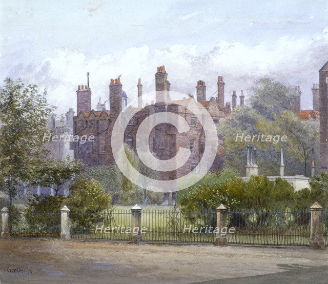 Old Buildings and gardens, Lincoln's Inn, London, 1879. Artist: John Crowther