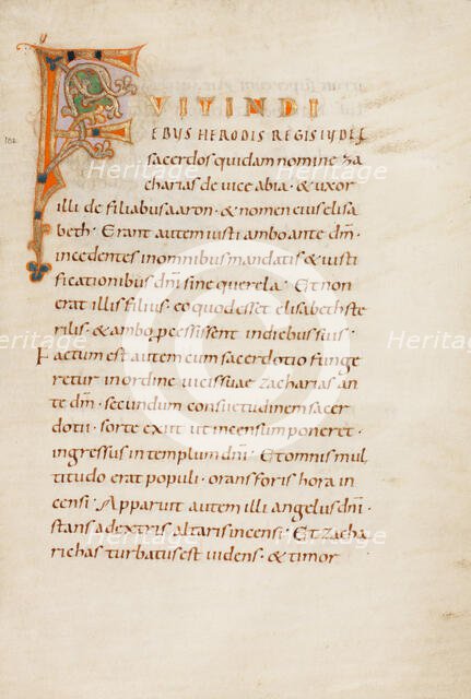 Decorated Initial F; Gospel Lectionary, late 10th century. Creator: Unknown.