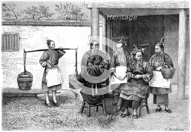 People of the Fokien province, China, 1895.Artist: Hildibrand