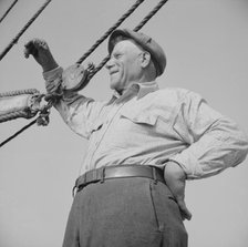 Antonio Milietello, the oldest fisherman aboard the Alden, Gloucester, Massachusetts, 1943. Creator: Gordon Parks.