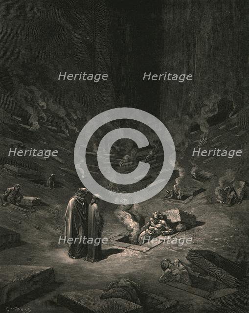 'He answer thus return'd: "The arch-heretics are here"', c1890.  Creator: Gustave Doré.