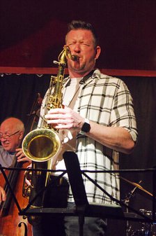 Paul Booth, Mark Edwards Quartet, Verdict Jazz Club, Brighton East Sussex, 12 Feb 2023. Creator: Brian O'Connor.