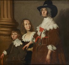 Hester Tradescant and her Stepchildren, John and Frances, c1644. Artist: Unknown.