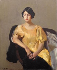 Elena in a Yellow Robe, 1909. Creator: Sorolla y Bastida, Joaquín (1863-1923).