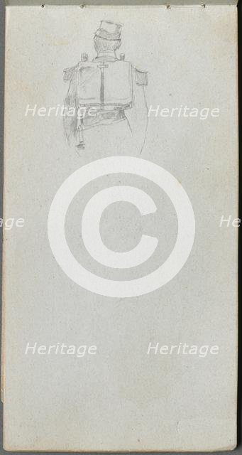 Sketchbook, page 08: Study of a Soldier from behind. Creator: Ernest Meissonier (French, 1815-1891).
