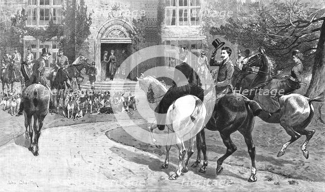 'The Hunting Season - A Meet at the Old Hall', 1886.  Creator: Unknown.