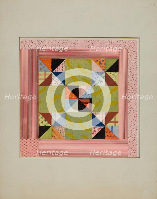 Quilt Section, c. 1940. Creator: Cornelius Christoffels.
