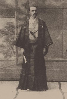 Josiah Conder (1852-1920) wearing Kimono, . Creator: Anonymous.