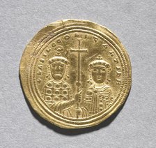 Nomisma with Basil II Bulgarotonos and His Brother Constantine VIII (reverse), 977-1025. Creator: Unknown.