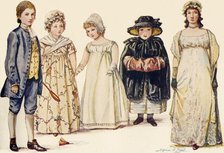 'Children's attire during the reigns of Queen Anne, George I, II and III 1702-1790', 1903, (1937). Creator: Sophie B Steel.