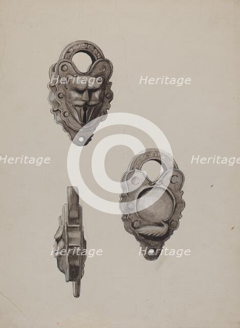 Iron Lock, c. 1937. Creator: Majel G. Claflin.