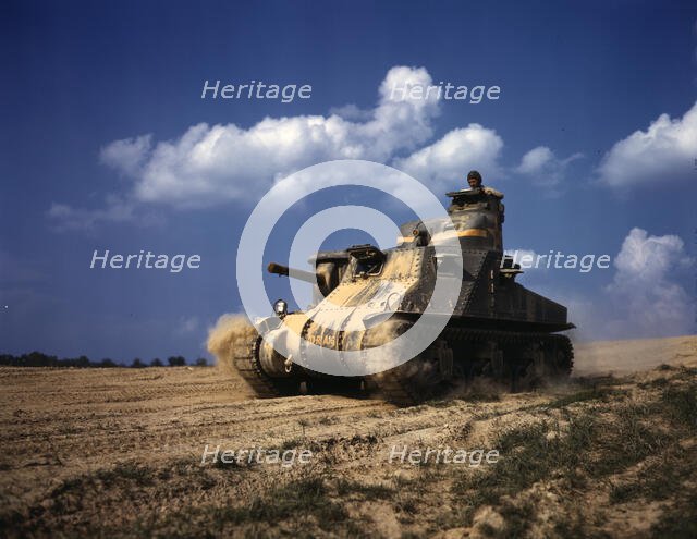 M-3 tanks in action, Ft. Knox, Ky., 1942. Creator: Alfred T Palmer.