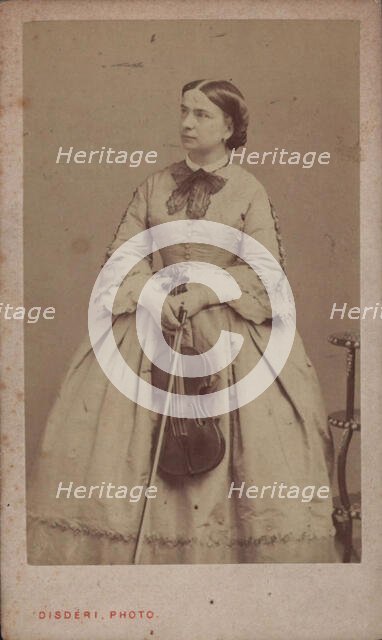 Portrait of the violinist and composer Teresa Milanollo (1827-1904), ca 1865. Creator: Disdéri, André Adolphe-Eugène (1819-1889).