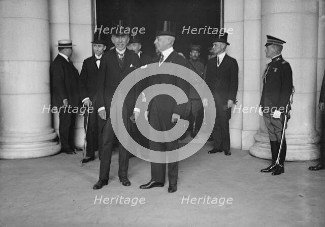 Belgian Mission To U.S., Baron Ludovic Moncheur...and Secretary Robert Lansing...1917. Creator: Harris & Ewing.