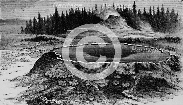 'Castle Geyser and Fire Basin', 1873, (1883). Artist: Unknown.